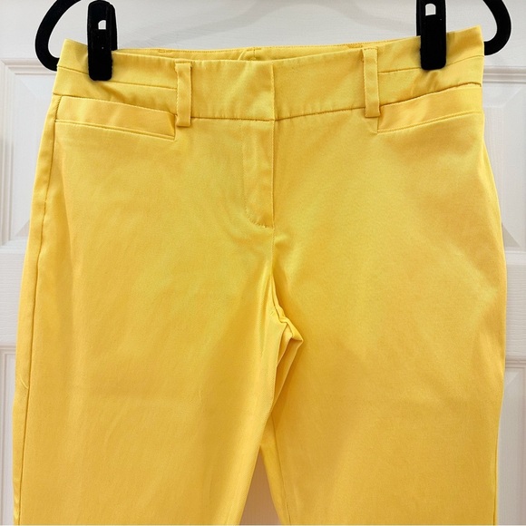 New York & Co 7th Avenue Suiting Collection Flat Front Zip Ankle Pants Yellow 4 - Picture 3 of 8